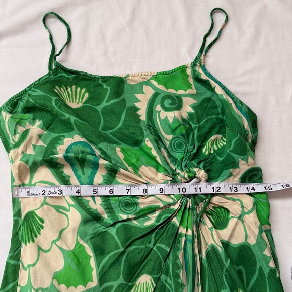 FARM Rio Green and Cream Patterned Midi Dress - Picture 9 of 14